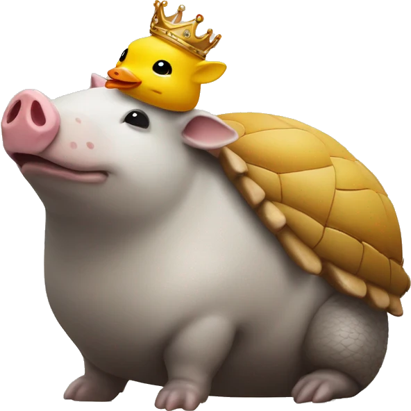 Rubber duck chubby round armadillo pig panda centipede armadillo wearing a crown emoji