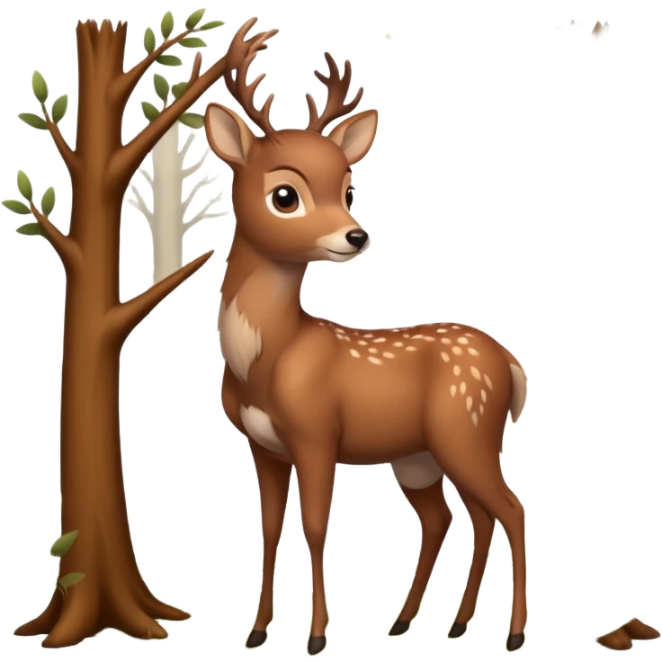 A gentle deer standing quietly under forest branches.











































 emoji