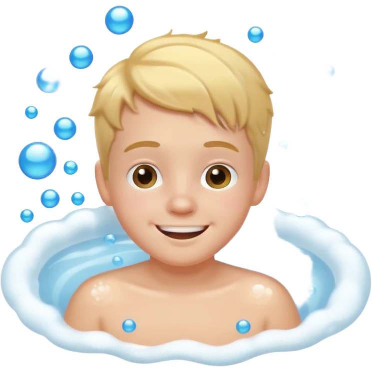 white kid taking bath emoji