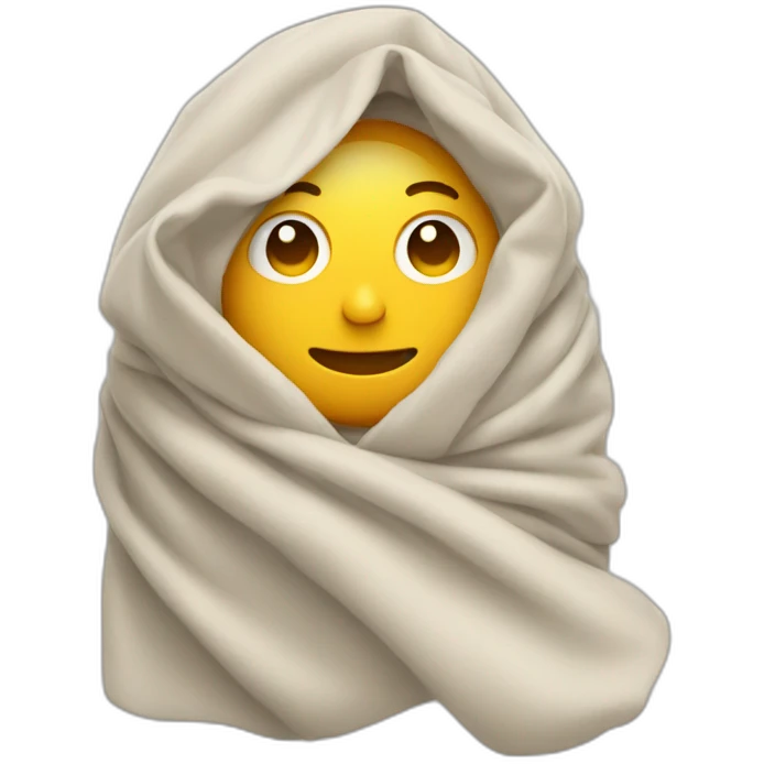 Person wrapped in a blanket emoji