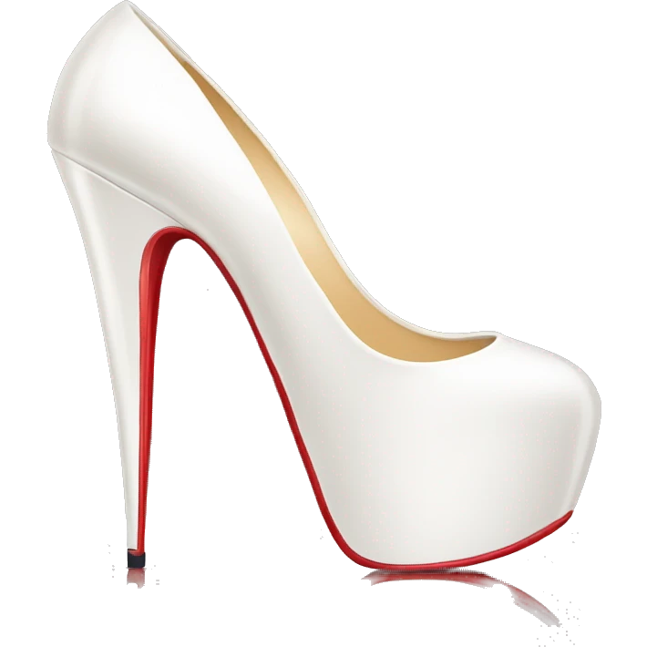 High heel white pantent louboutin emoji