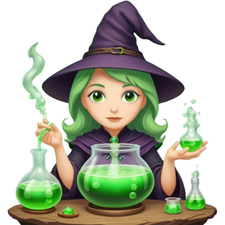 green witch cooking potion emoji