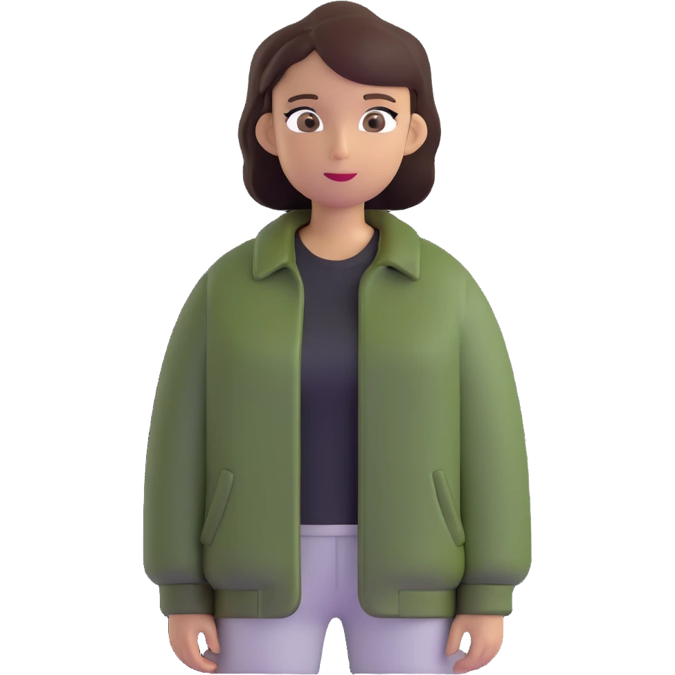 dark olive green jacket over a lighter green top emoji
