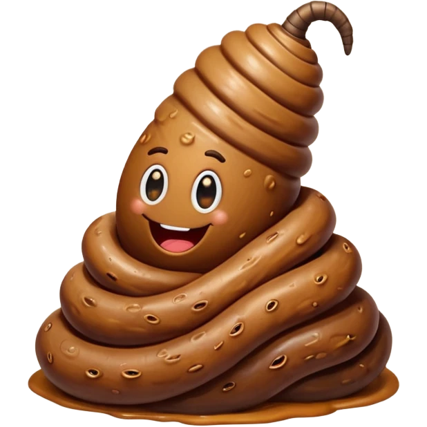 stinky worm coming from turd emoji