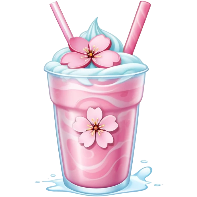 Pastel pink Cherry Blossom Sakura Slushie  emoji