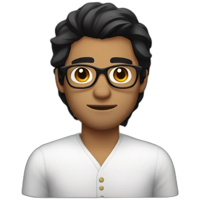 no way jose with slick black hair and glasses emoji