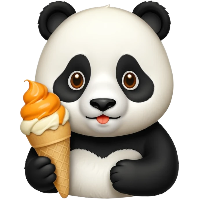 Panda eating mango icecream emoji