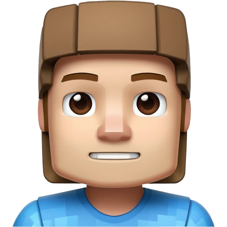 a 3d ilustration of minecraft steve emoji