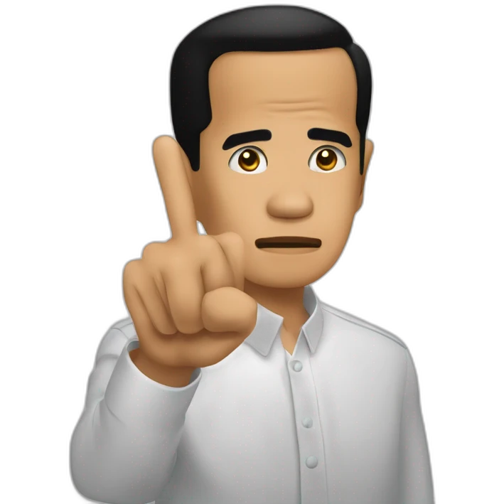 Jokowi Silent hand emoji