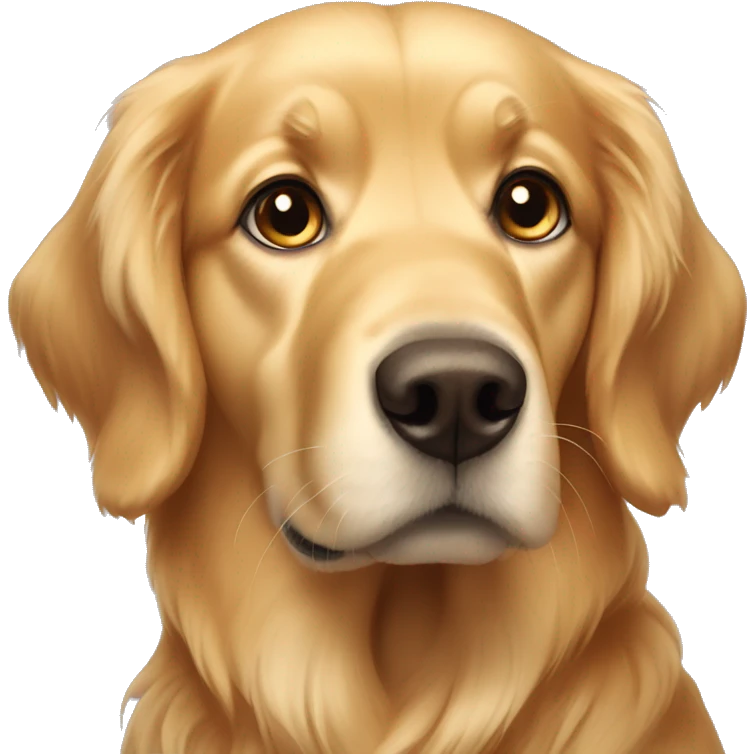 Golden Retriever with big eyes  emoji