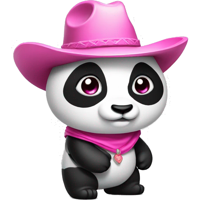 panda with pink cowboy hat emoji