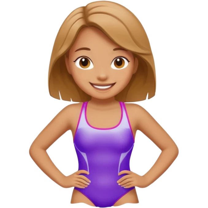 make an emoji of a girl wearing her swimming suit in her show showing her butts emoji