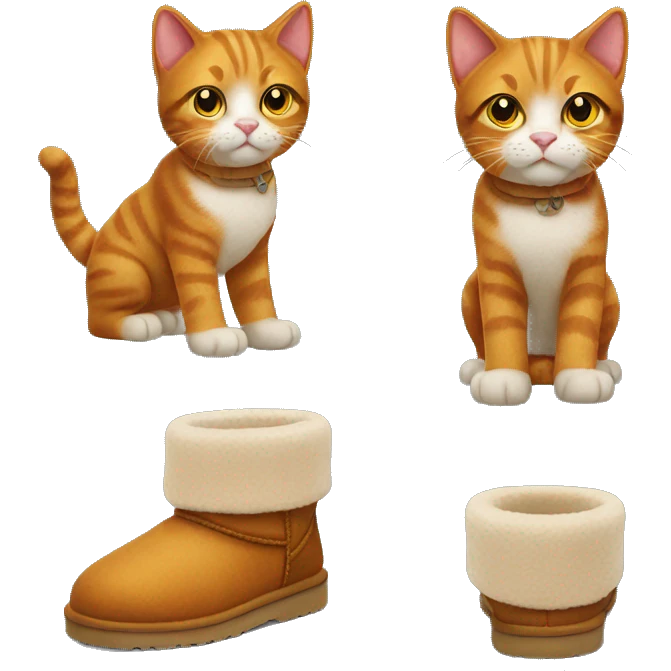 ginger cat wearing ugg boots  emoji