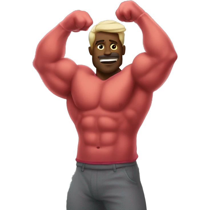 man using infra red while flexing mu emoji