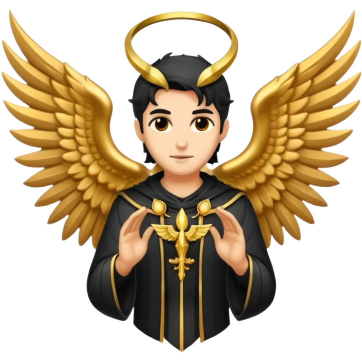 holy saint emblem with black wings lucifer emoji