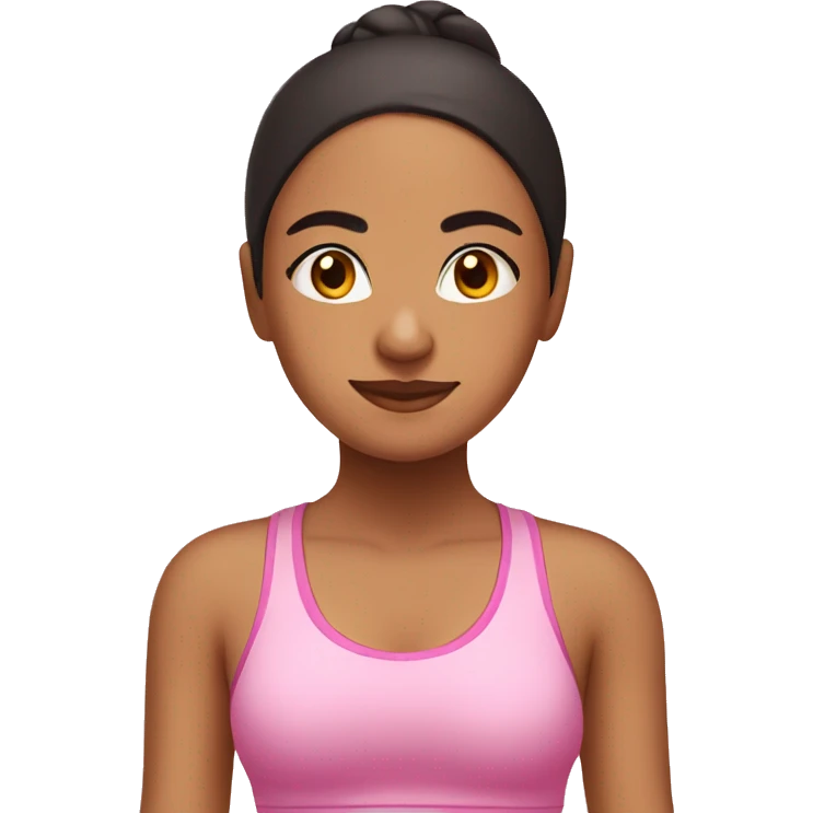 hispanic girl going yoga in a pink set emoji