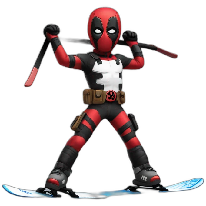 Dead pool qui fait du ski alpin emoji
