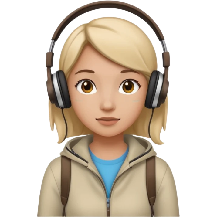 girl walking with music emoji