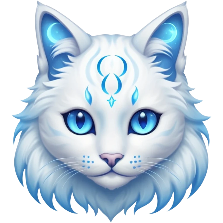 Magical Celestial Lunar-powered Fantasy Feline with lunar markings emoji