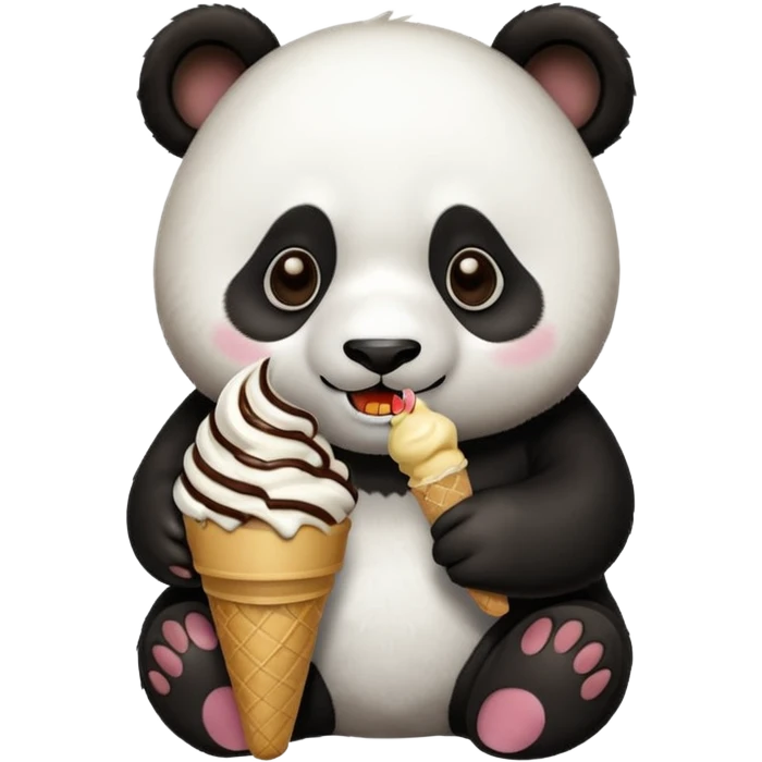 Panda eating ice cream emoji