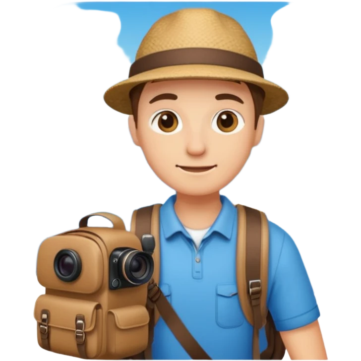 a tourisst in europe holding a camera emoji