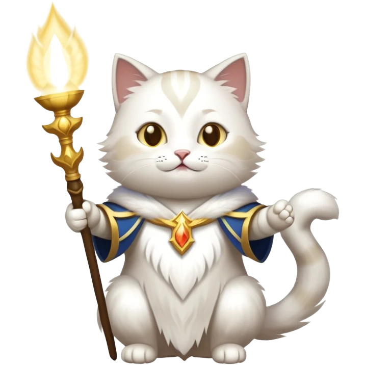 cute cat paladin casting a holy light spell emoji