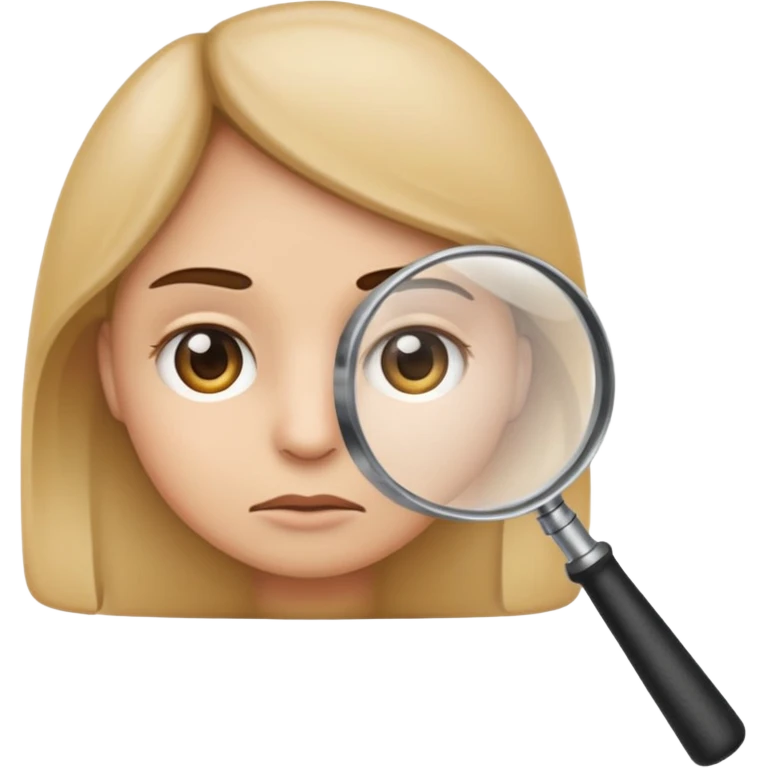 emoji with magnifying glass and black background with serious face emoji