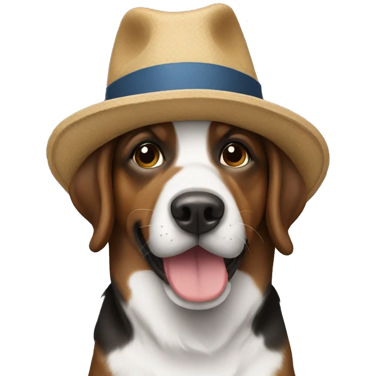 Dog wearing hat emoji
