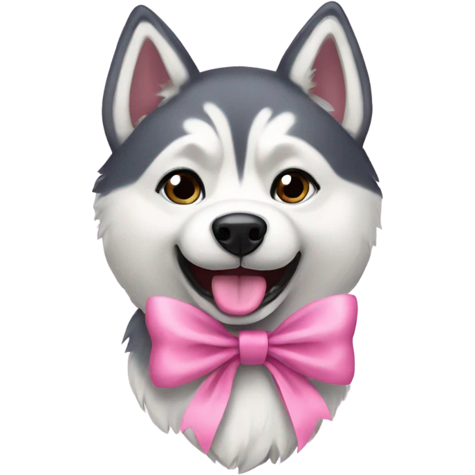 Husky with pink bow emoji
