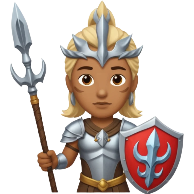 Mermaid with Trident – Warrior brown skin, blonde hair mermaid with weapon emoji