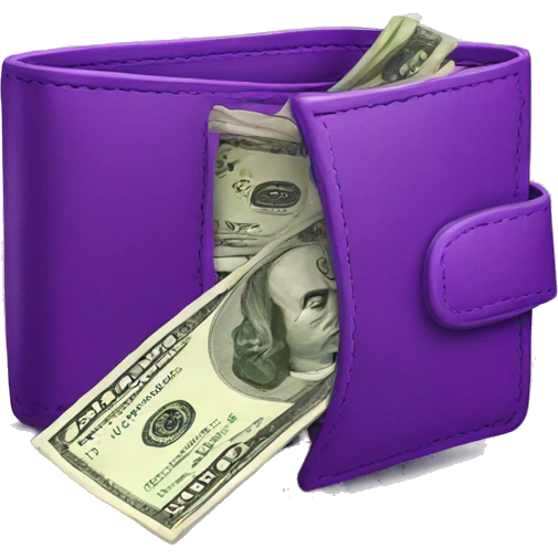 purple money coming out a wallet emoji