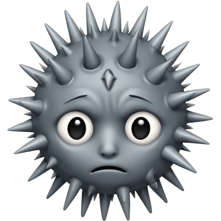  sad virus with many spike emoji