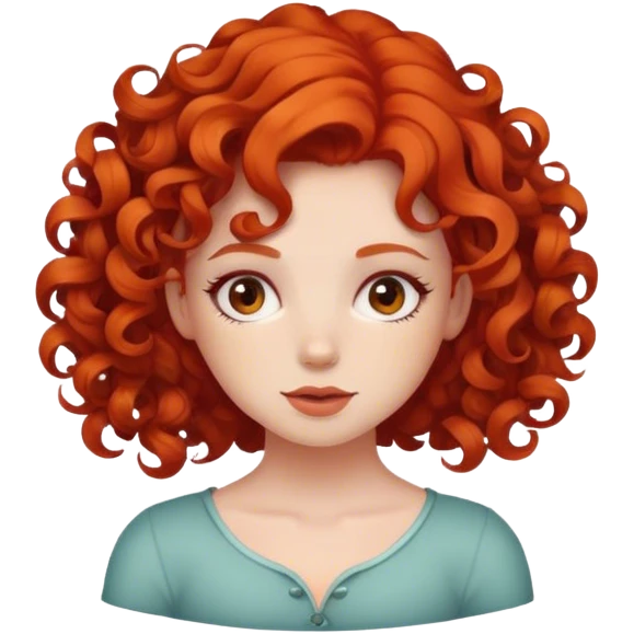 Red head girl with curls emoji