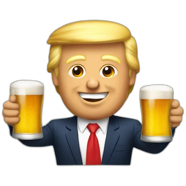 Trump bois une bière emoji