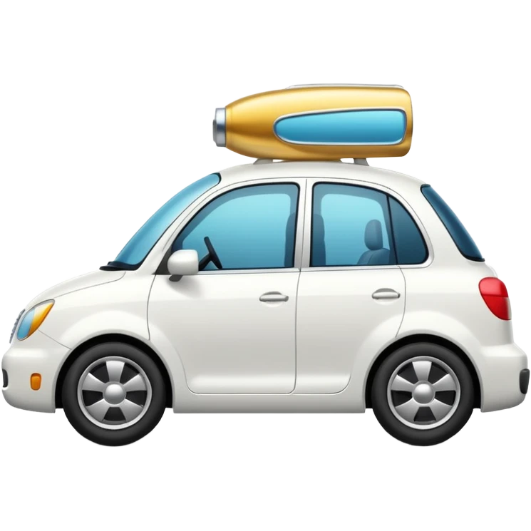 Auto blanco yendo al cine emoji