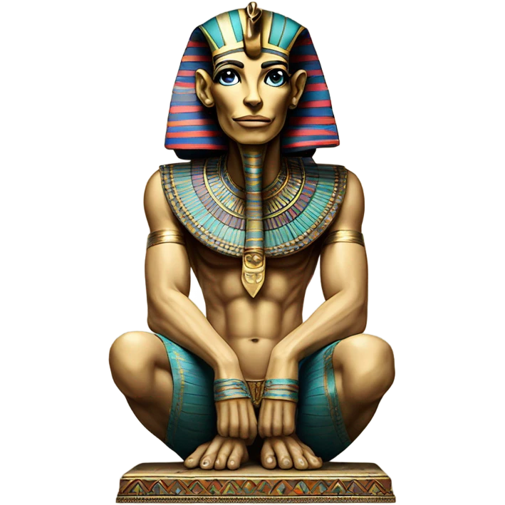colourful statue of egypt god with cobra
face emoji
