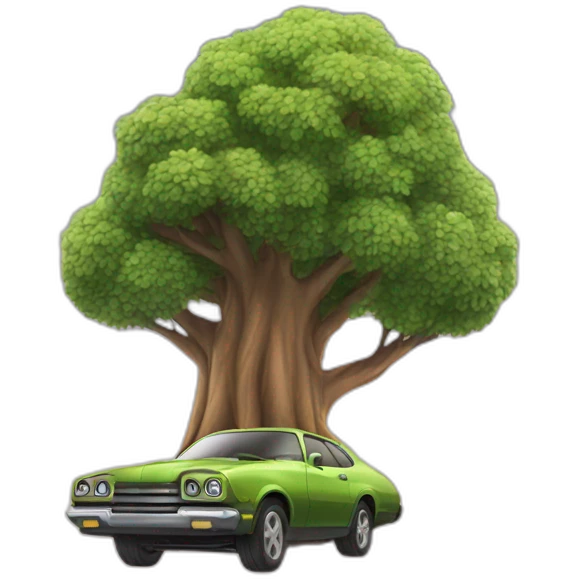 sky-high tree car emoji