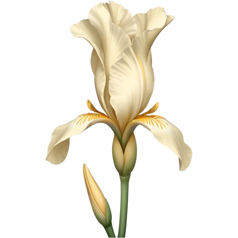 single Cream Iris, straight stem emoji