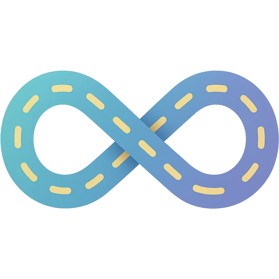 An infinity symbol shaped road, add a gradient and a little texture. emoji