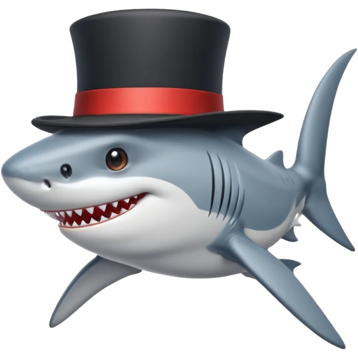 Shark with a top hat emoji