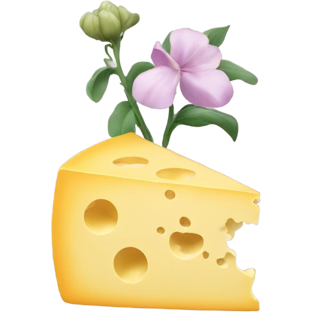 A flower eating cheese emoji