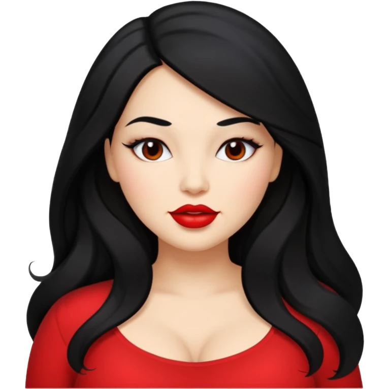 Curvy latina woman with long back hair masturbating  emoji