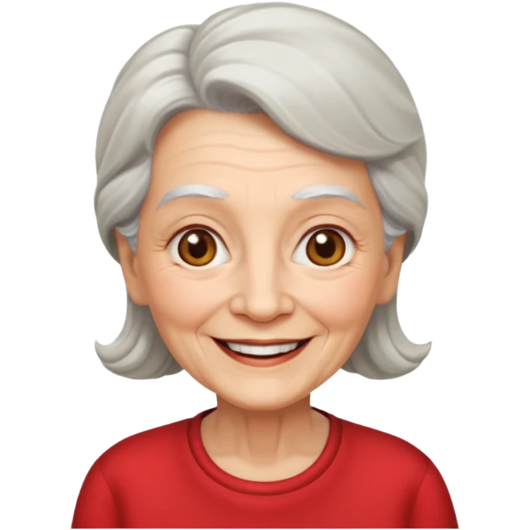 elderly woman with red shirt emoji
