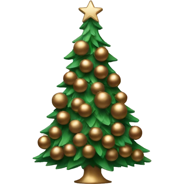 Christmas tree with bronze balls emoji