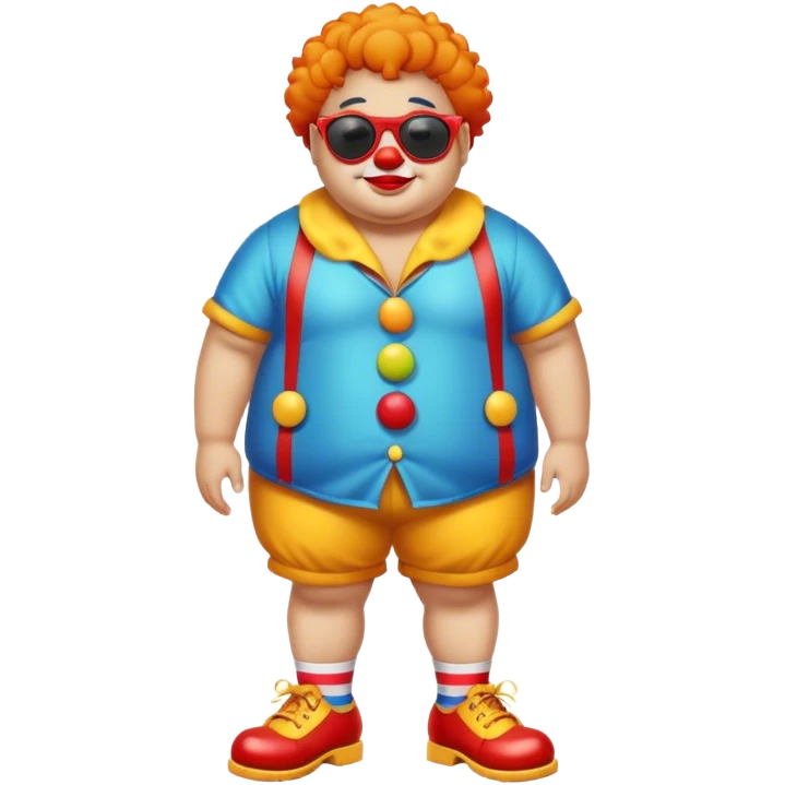Fat boy with shades & clown shoes emoji