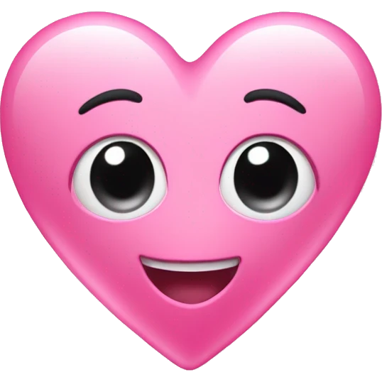 Pink bubbly heart with face ￼  emoji