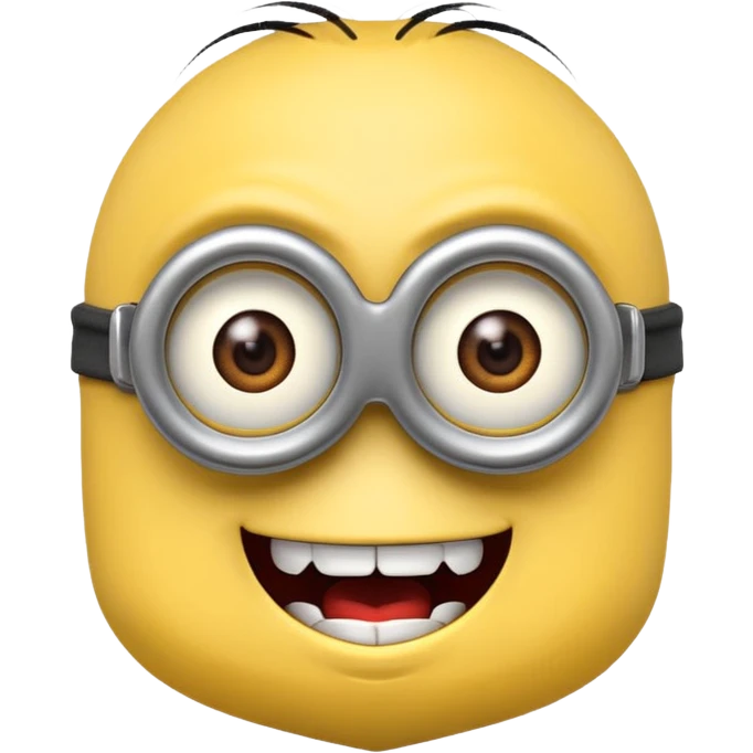 evil minion emoji, close up, mischievous look emoji