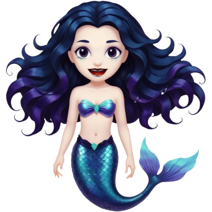 Black vampire mermaid emoji