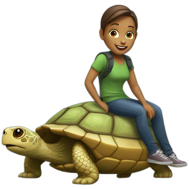 Chat sur une tortue emoji