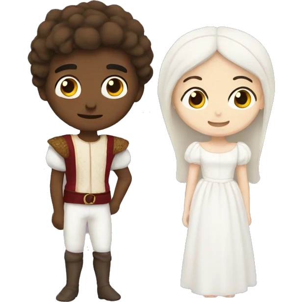Romeo with white skin and Juliet with white skin emoji
